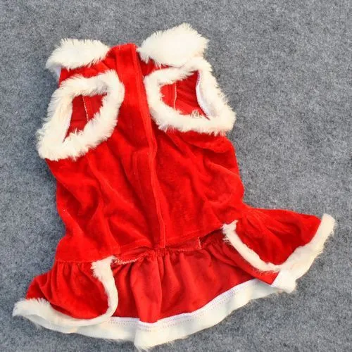 Red velvet skirt for female pets in casual style on white background
