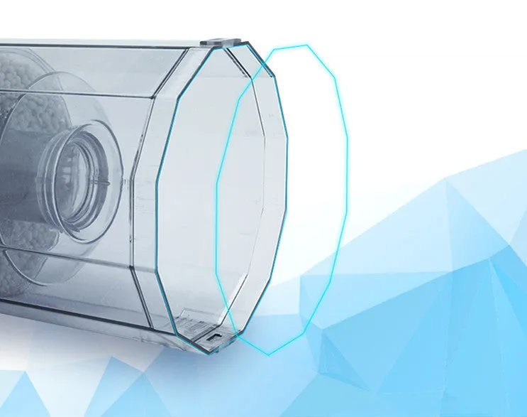 Grey automatic air-driven fish tank fecal filter with non-woven fabric for cleaning waste