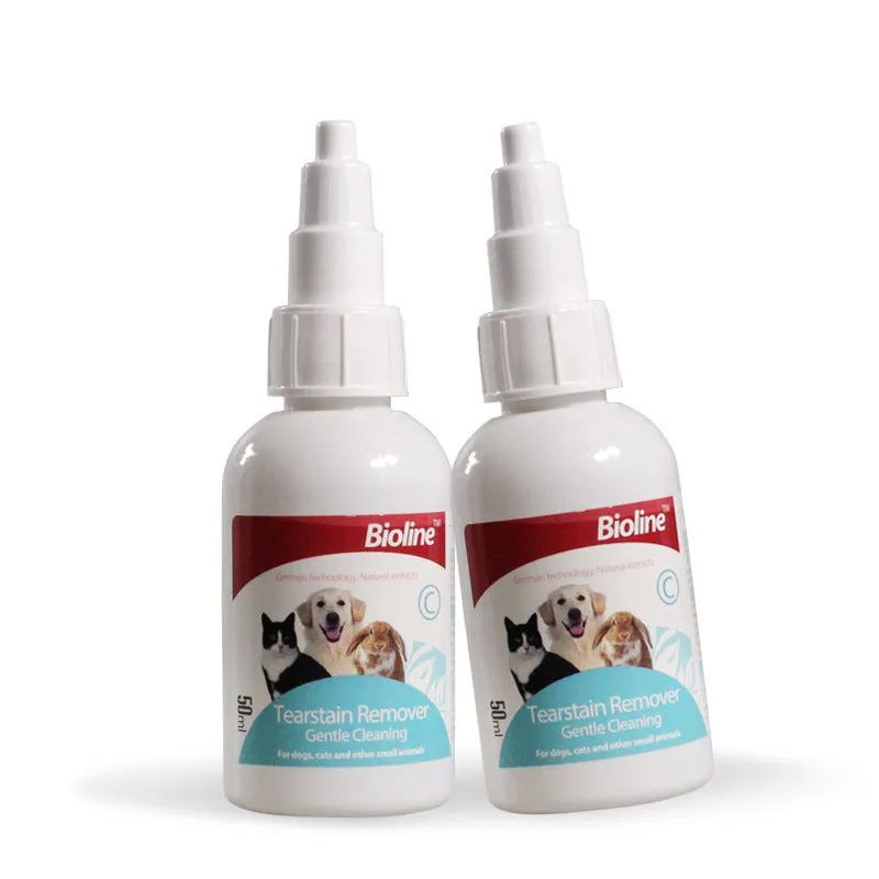 Pet tear remover liquid 50ml bottle for dogs and cats external use