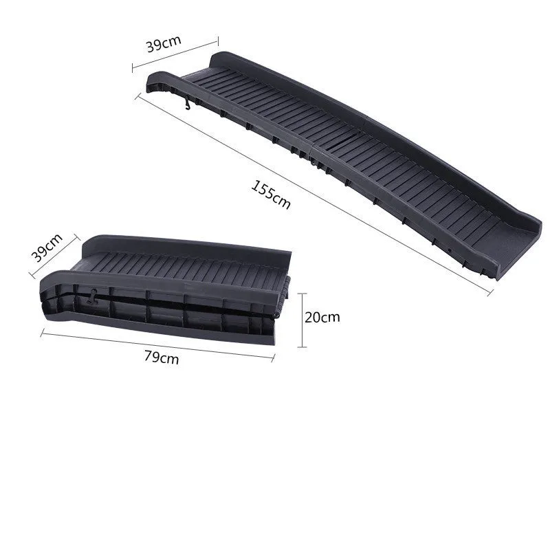 Pet folding ladder slope in black plastic with non-slip steps, 2.8kg weight