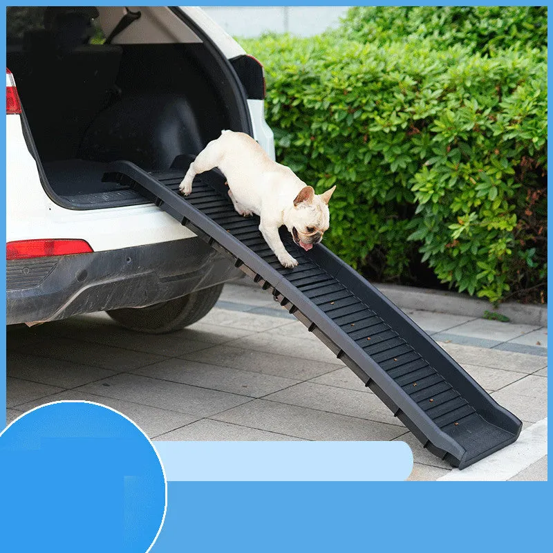 Pet folding ladder slope in black plastic with non-slip steps, 2.8kg weight