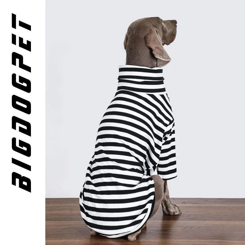 Black and white thin polyester dog clothing for large breeds in multiple sizes