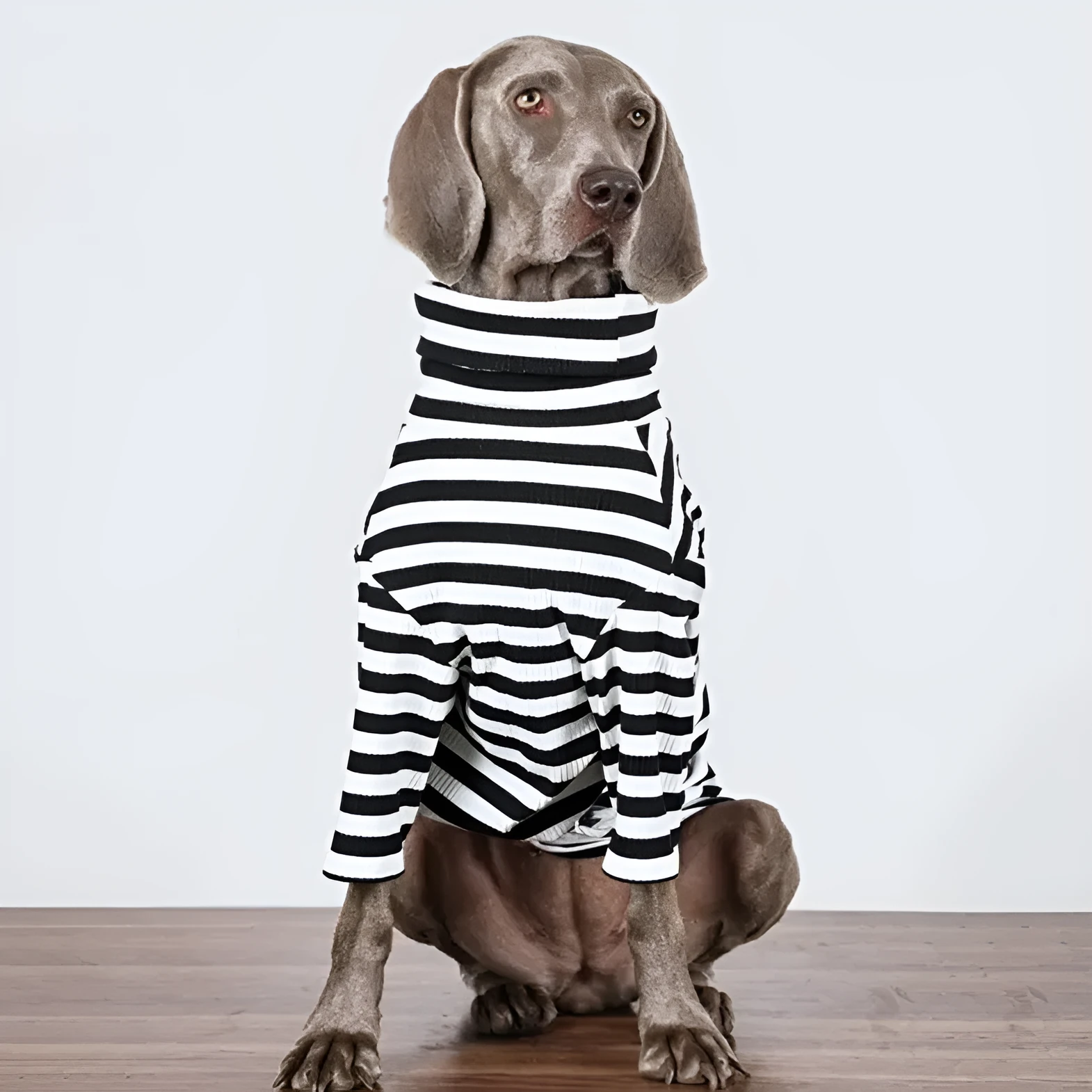 Black and white thin polyester dog clothing for large breeds in multiple sizes