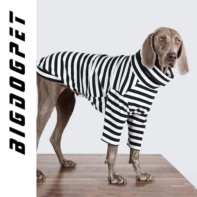 Black and white thin polyester dog clothing for large breeds in multiple sizes