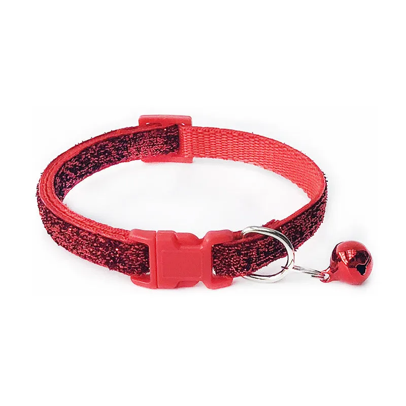 Pet dog cat collar made from woven PP material with quick-release buckle in bright colour
