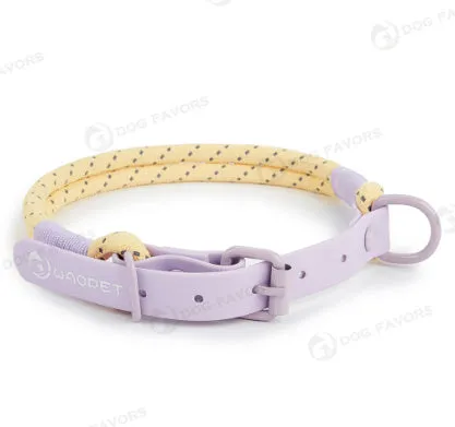 Solid colour PVC dog hand holding rope showing dark red purple yellow and taoyao green colour options