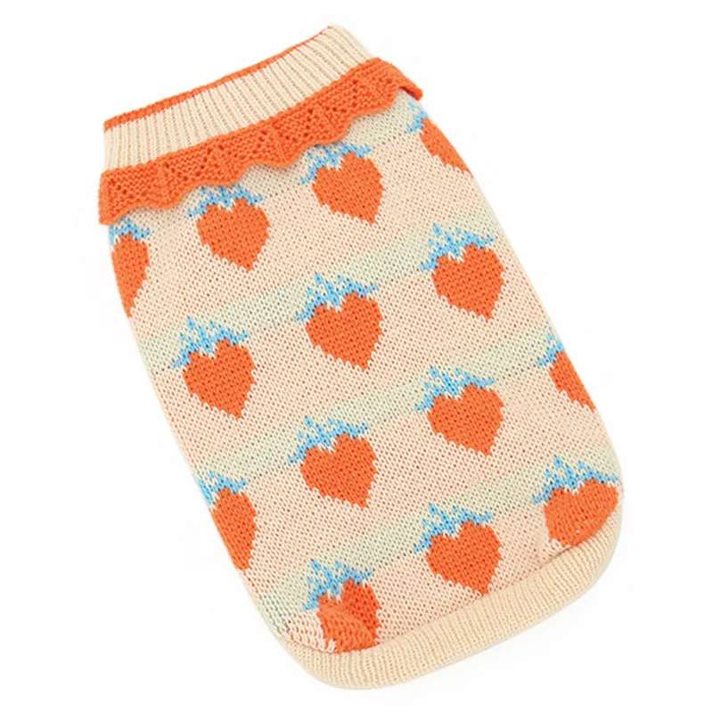 Orange acrylic cat sweater for fall shedding prevention on a cat, casual style, size L