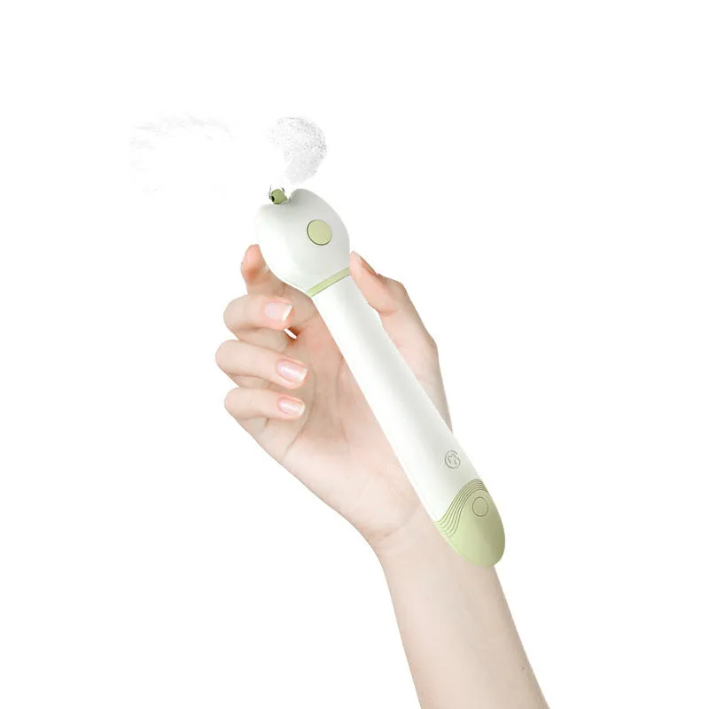 Laser Funny Cat Stick in Avocado Green, collapsed and extended, showing ABS PC body and telescopic design