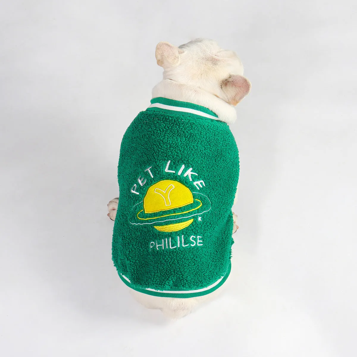 Green cotton dog winter coat with fleece lining for large breeds sizes L to 4XL