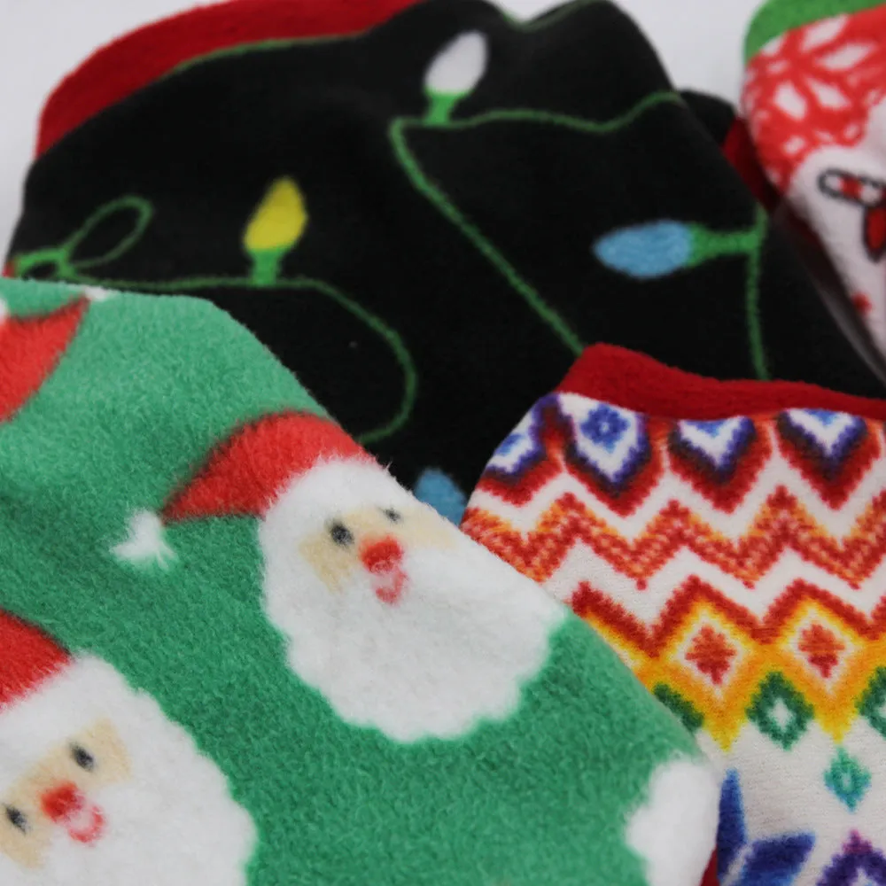 Christmas dog fleece sweater in Christmas Elk colour with plain pattern on a small dog