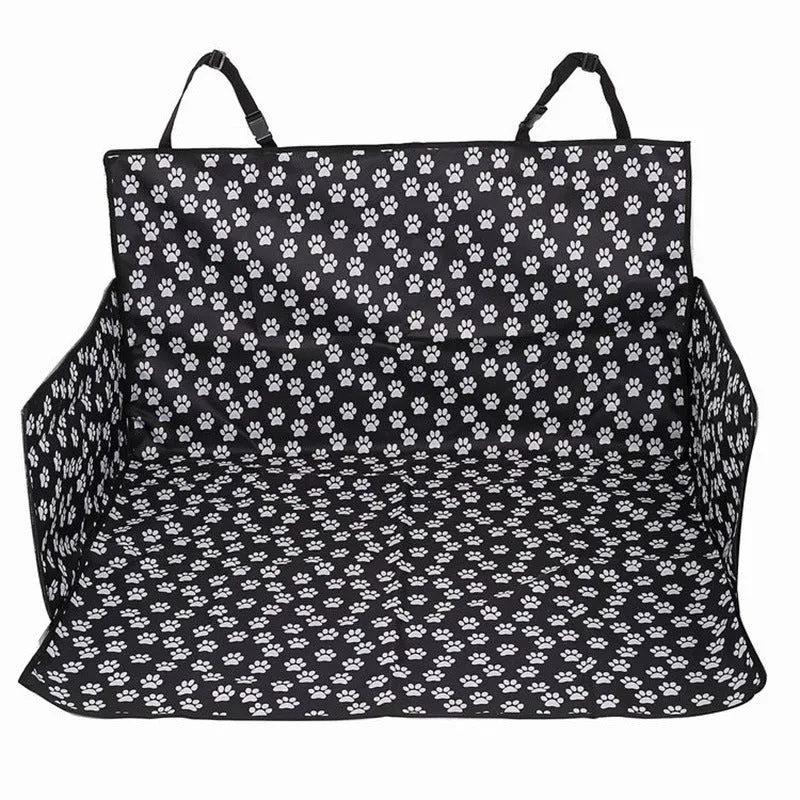 Dog car mat in paw print pattern made from waterproof Oxford cloth for car seat protection