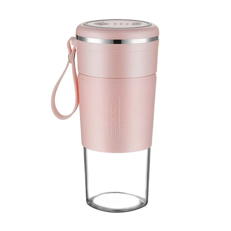 Jiashi K10 portable blender in green with 300ml cup and USB-C charging cable on neutral background