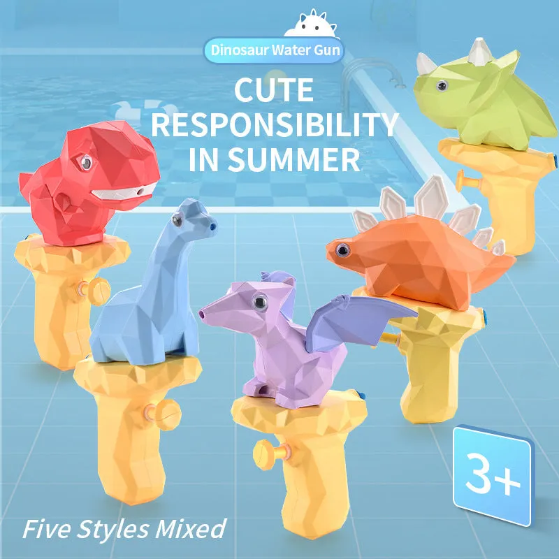 Cartoon dinosaur water gun toy in Tyrannosaurus style, plastic mini press spray for kids 4-6 outdoor play
