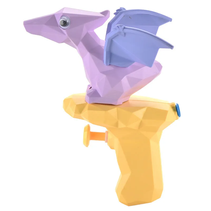 Cartoon dinosaur water gun toy in Tyrannosaurus style, plastic mini press spray for kids 4-6 outdoor play