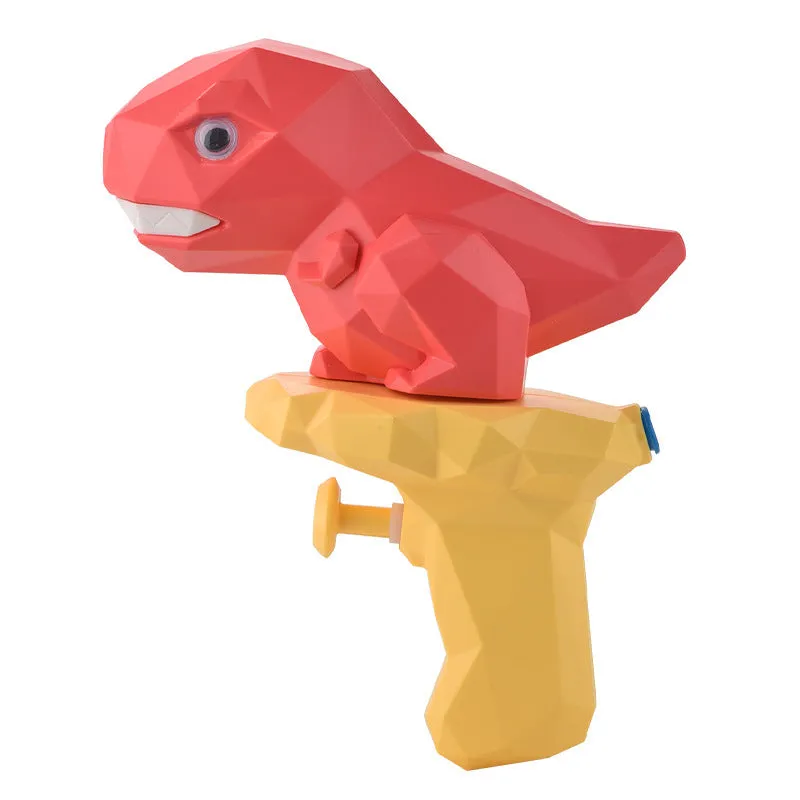 Cartoon dinosaur water gun toy in Tyrannosaurus style, plastic mini press spray for kids 4-6 outdoor play