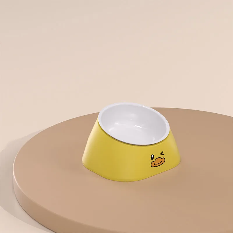 Stainless steel cervical spine cat bowl with 15 degree tilt for pet feeding