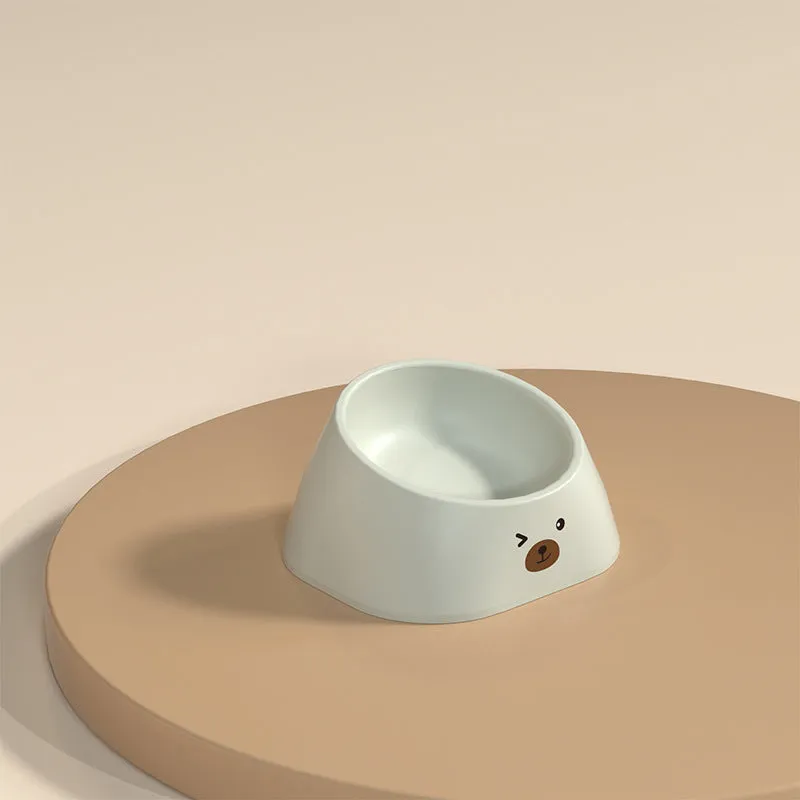 Stainless steel cervical spine cat bowl with 15 degree tilt for pet feeding