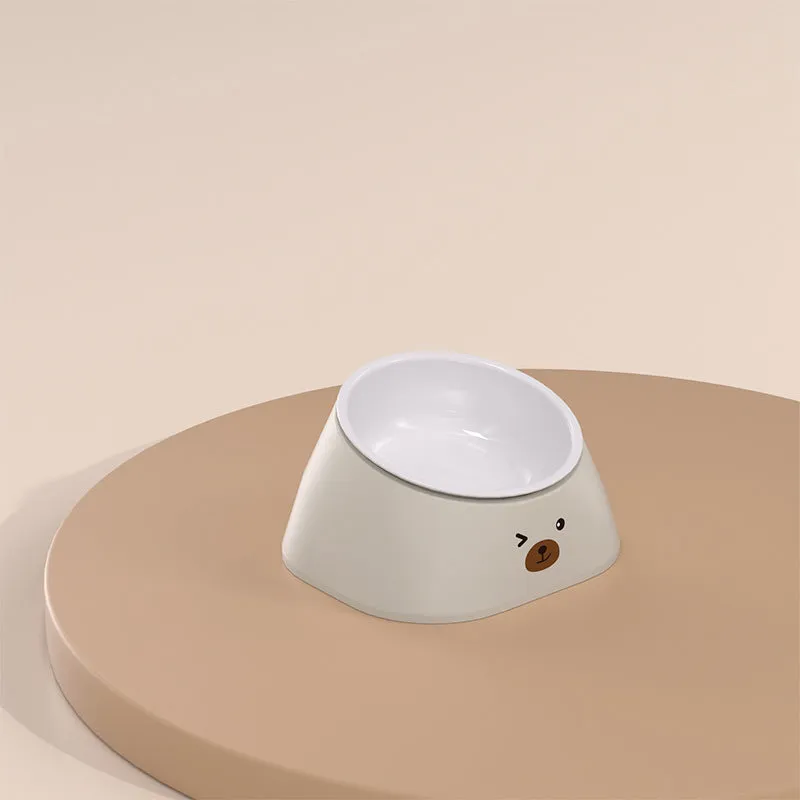 Stainless steel cervical spine cat bowl with 15 degree tilt for pet feeding