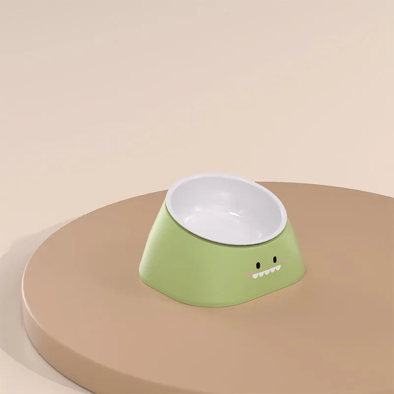Stainless steel cervical spine cat bowl with 15 degree tilt for pet feeding
