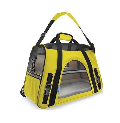 Breathable portable pet strap handbag for small dogs and cats in pink colour with shoulder strap