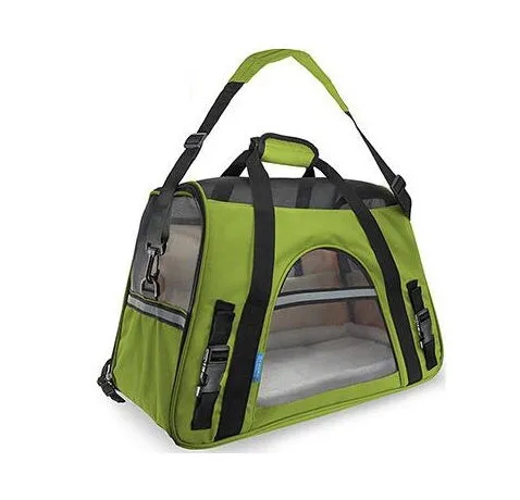 Breathable portable pet strap handbag for small dogs and cats in pink colour with shoulder strap