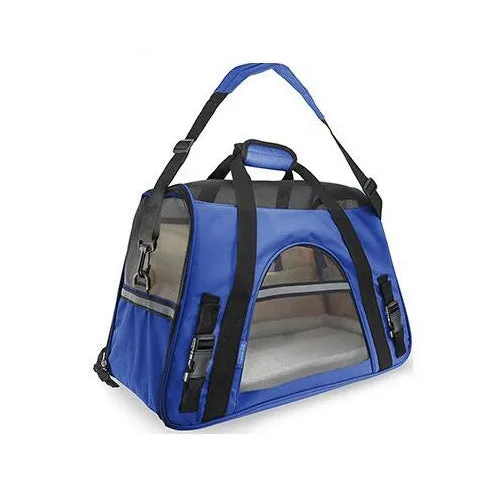 Breathable portable pet strap handbag for small dogs and cats in pink colour with shoulder strap