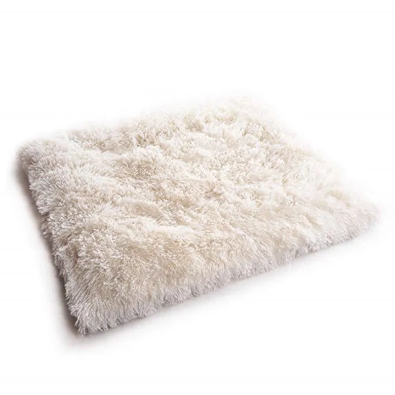 Grey white 2 in 1 pet mattress nest folded into a cosy bed with soft filling, 61x51cm size