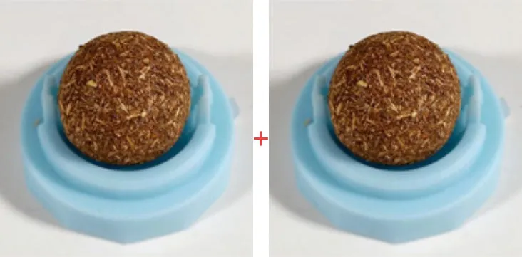 Self-adhesive rotated catnip lick ball for cats in assorted colours with 90g box