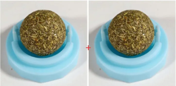 Self-adhesive rotated catnip lick ball for cats in assorted colours with 90g box