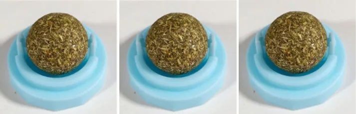 Self-adhesive rotated catnip lick ball for cats in assorted colours with 90g box