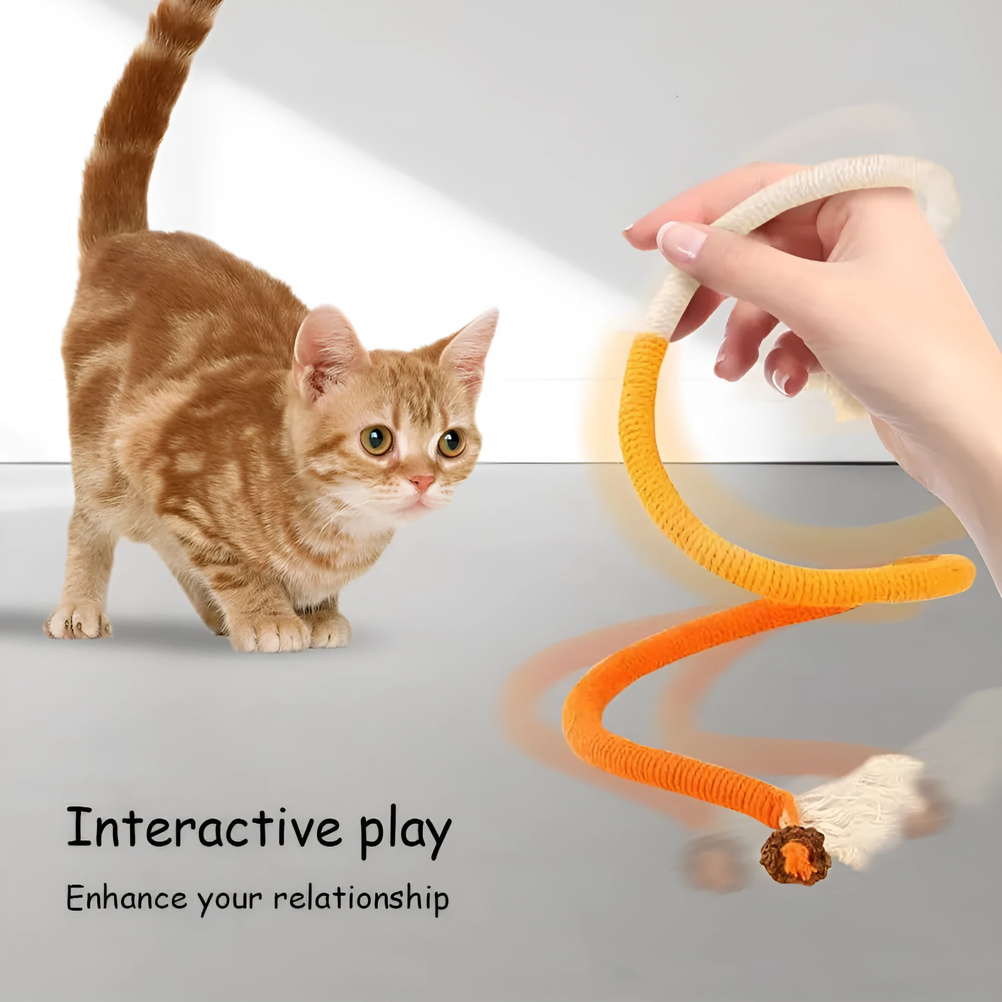 70cm cotton string bite rope cat toy in red with green, orange, or purple colours