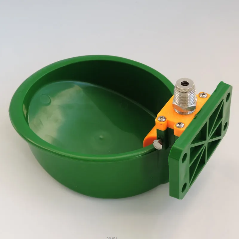 Green plastic automatic water nozzle drinking bowl for sheep and pig farming equipment