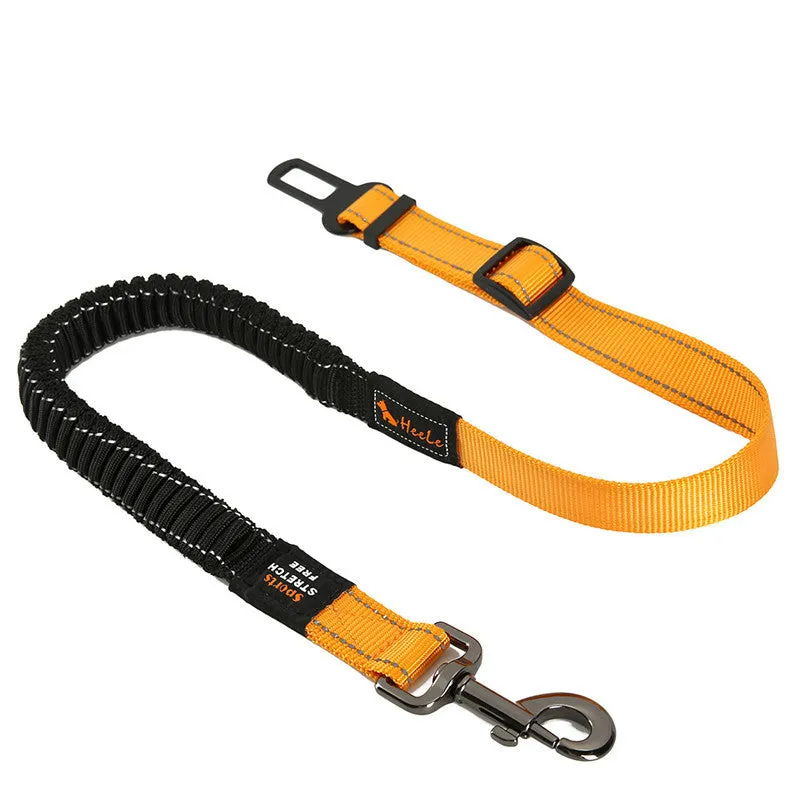 Nylon pet seat belt car safety buckle for dogs with adjustable strap in cushion style black colour