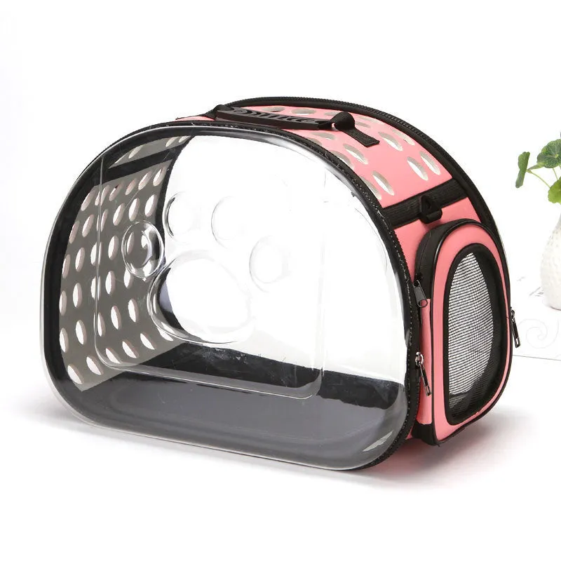 Pet backpack with transparent acrylic window and side vents for cats and small dogs, black colour, large size