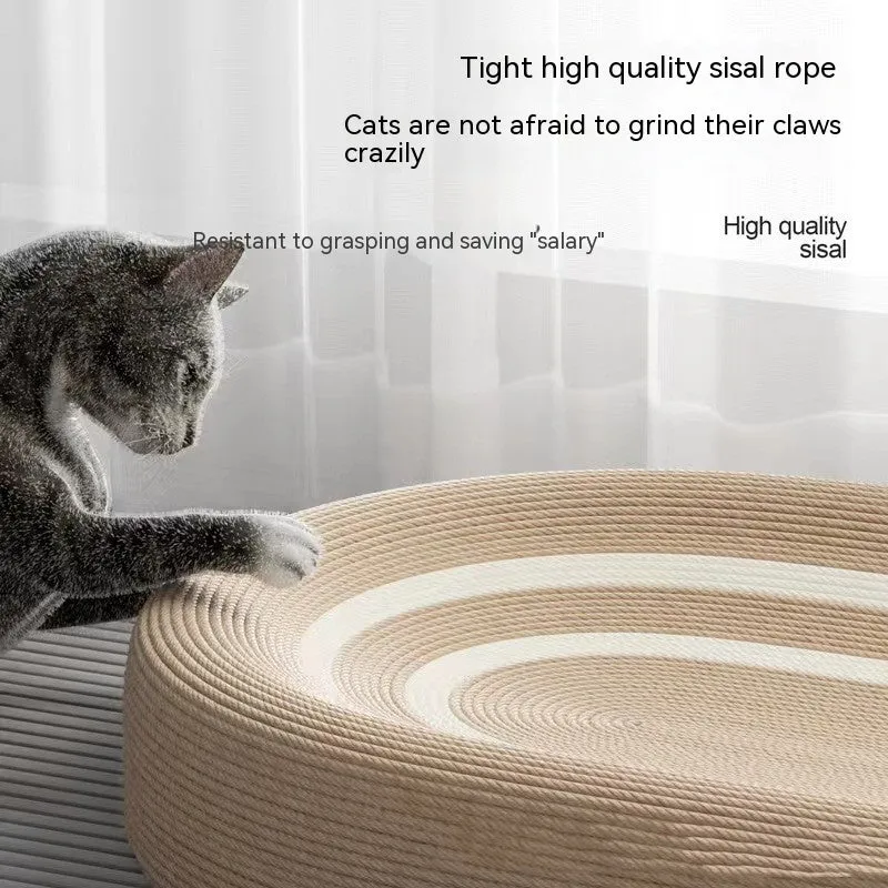 Extra large 61x40x9cm natural sisal cat scratch board with cat ear accents on floor
