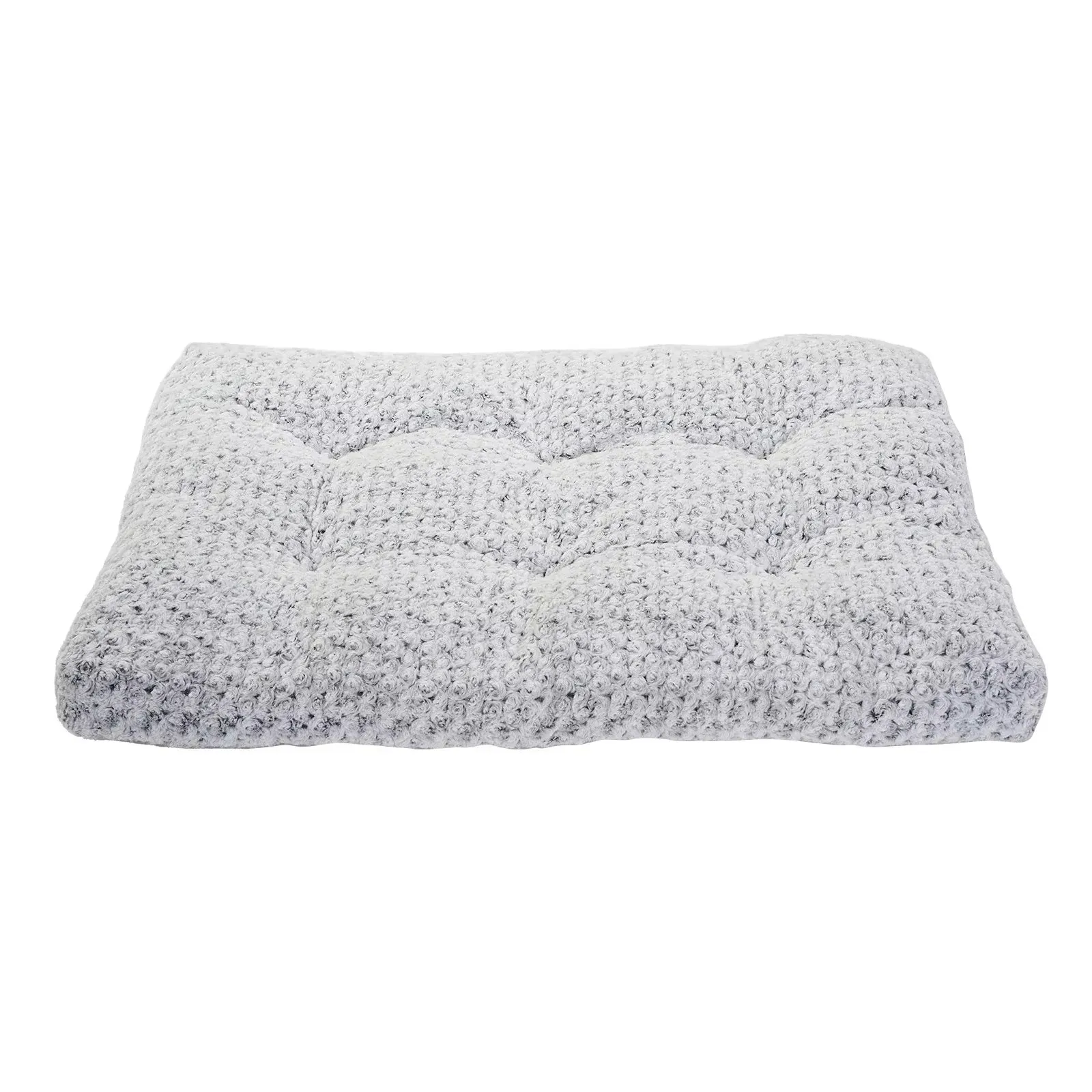 Washable plush dog bed mat in rose velvet with anti-slip bottom, available in sizes S to XXL