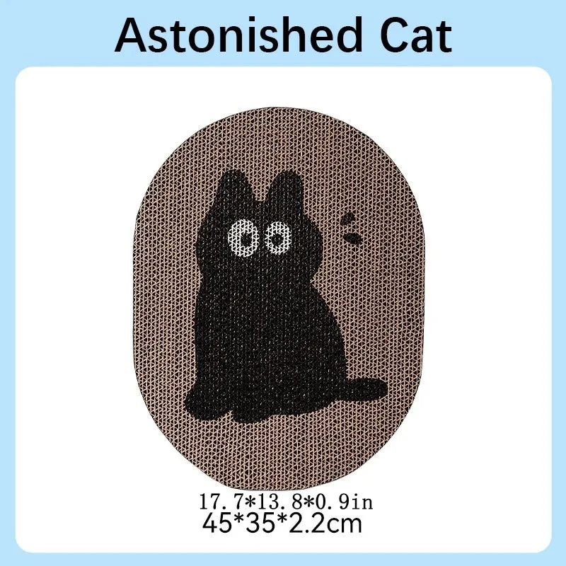 Blue Clouds cartoon cat scratching board made of natural sisal with sticky wall backing for furniture protection