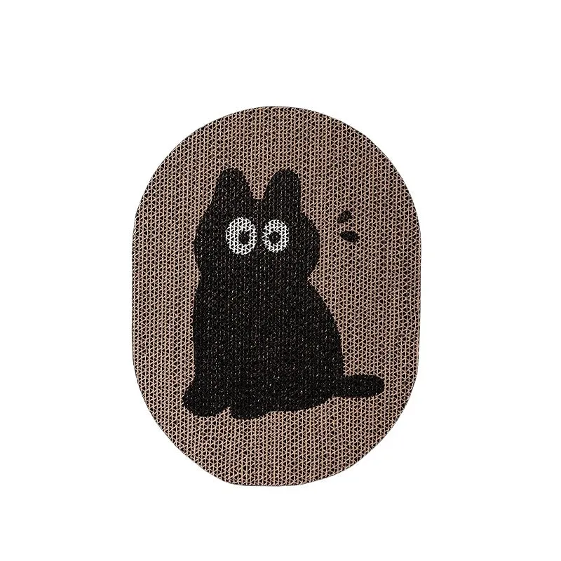 Blue Clouds cartoon cat scratching board made of natural sisal with sticky wall backing for furniture protection