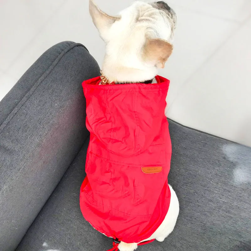Black and red cotton sunscreen dog vests in sizes M to 4XL on white background
