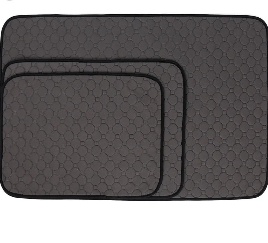 Reusable dog urine pad with non-slip TPU bottom, gray, in L size 100x67x4.5cm