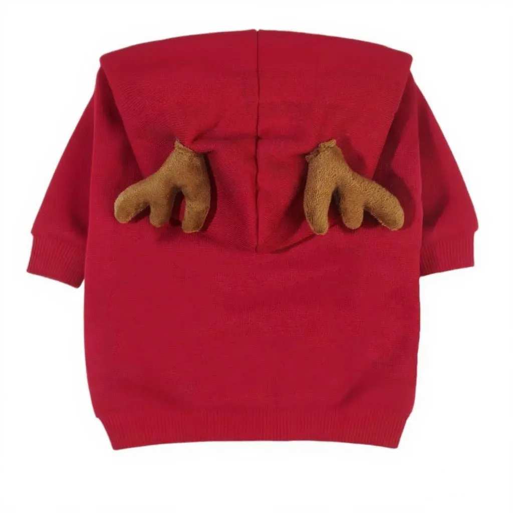 Red polyester cotton Halloween elk Christmas pet costume for dogs and cats