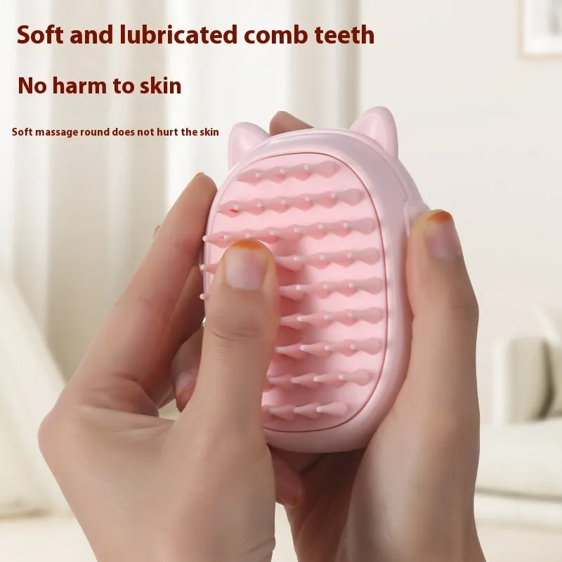 Pink and yellow pet comb laser toys for cats and dogs with grooming brush and laser pointer