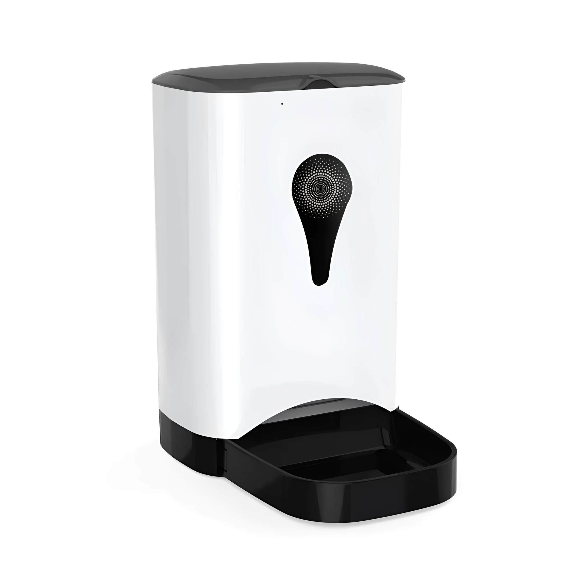 White intelligent automatic pet feeder with 4.5L capacity and wide-angle camera for cats and small dogs