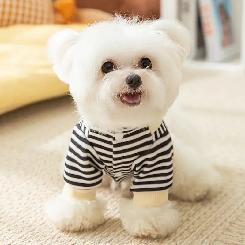 Korean style pet sweatshirt with duck design on small dog, autumn winter clothing