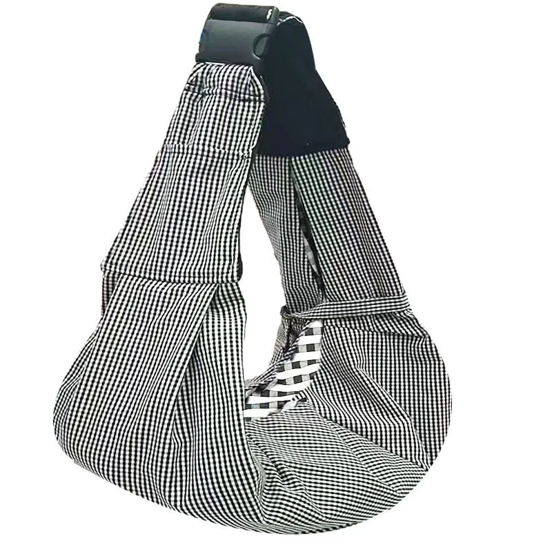 Soft polyester pet carrier bag with adjustable shoulder strap for small dogs under 7.5kg, shown in khaki colour.