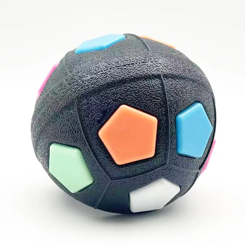 Dog toy soccer ball in white transparent TPR for border collie and labrador self-amusement