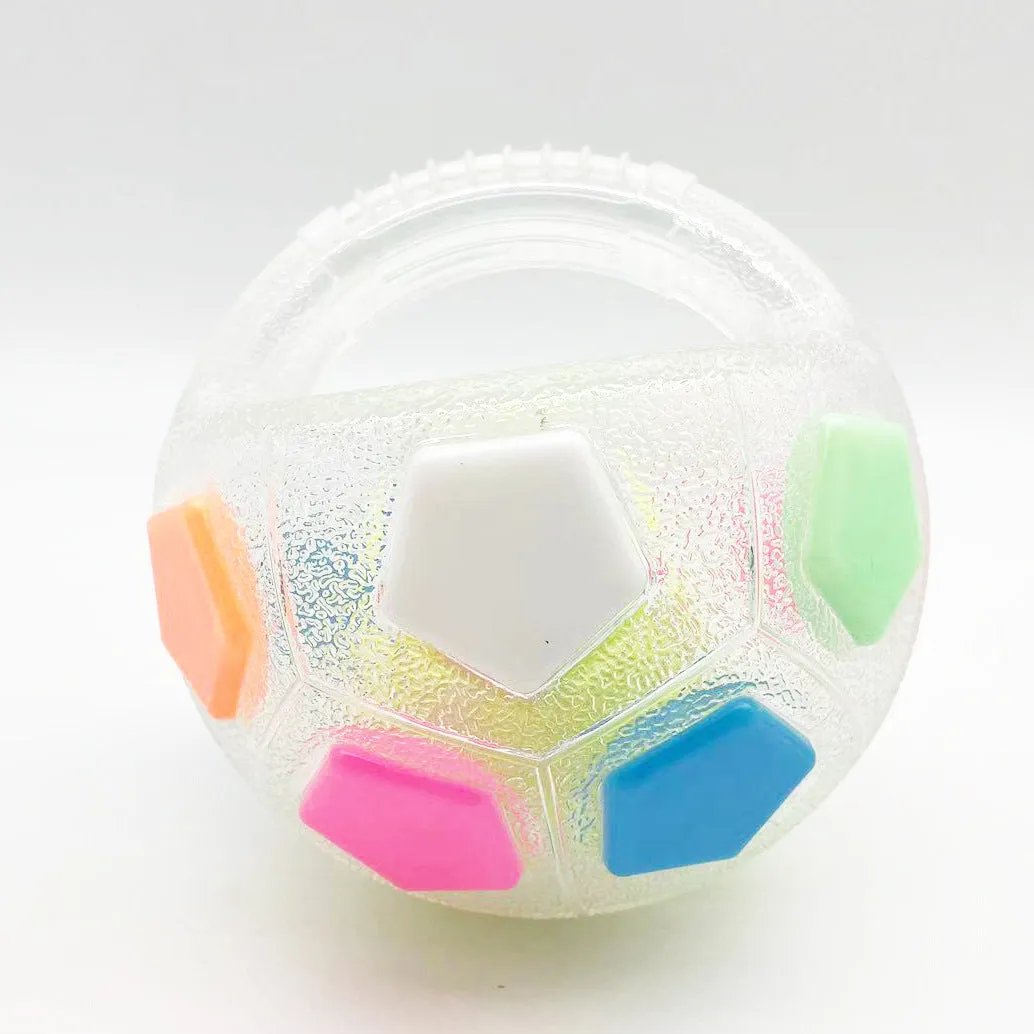 Dog toy soccer ball in white transparent TPR for border collie and labrador self-amusement