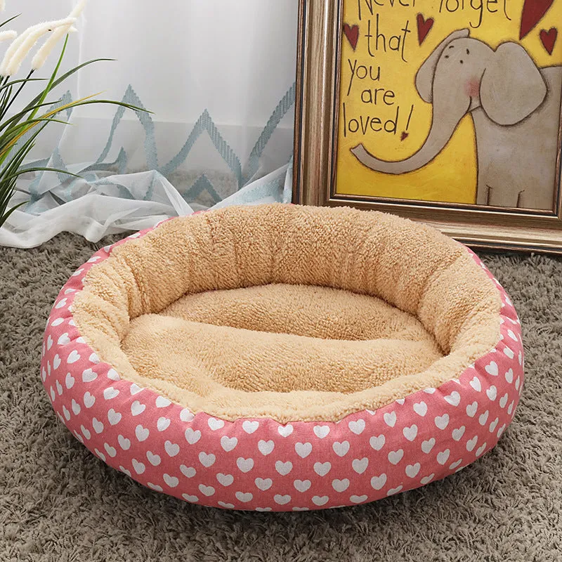 Round cloth pet bed 50cm diameter 12cm height for cats and small dogs winter warm mat