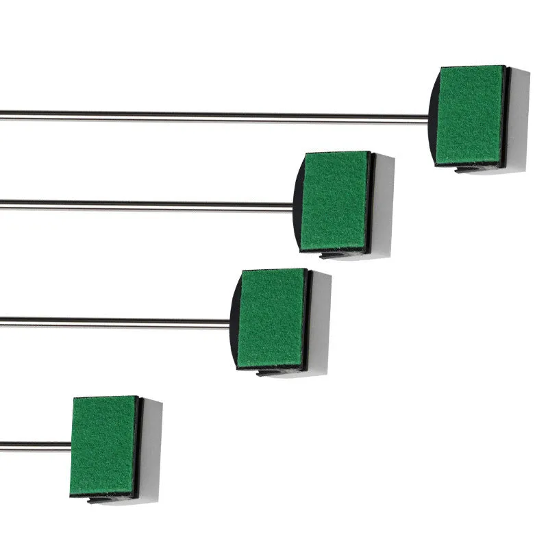 Fish tank aquarium cleaning sponge double brush tool with long stainless steel handle on glass tank
