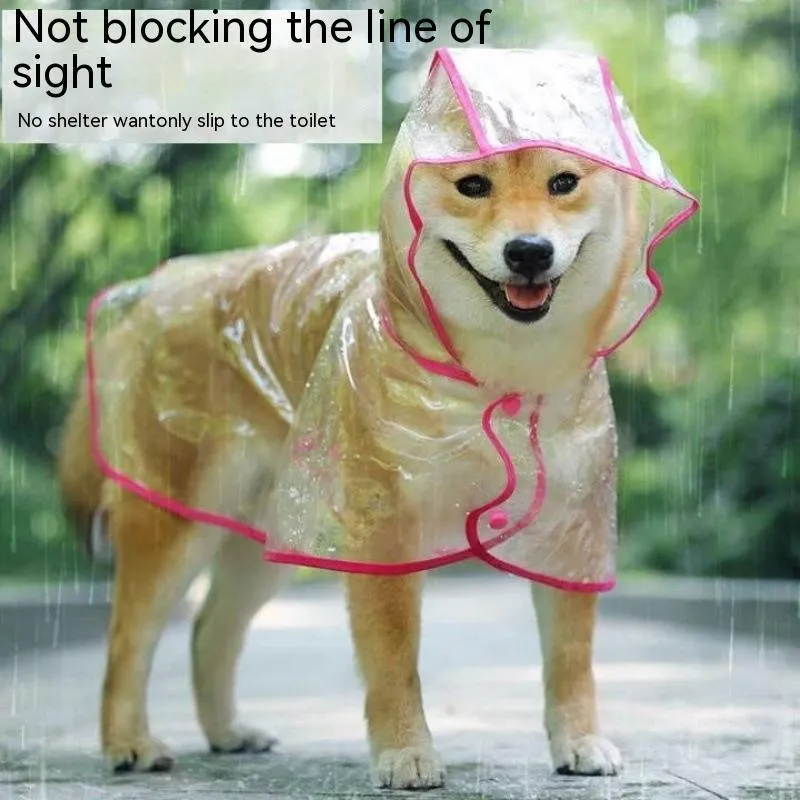 Pet raincoat for small dog, plastic waterproof coat in blue, with pull-on design, available in sizes XS to 8XL